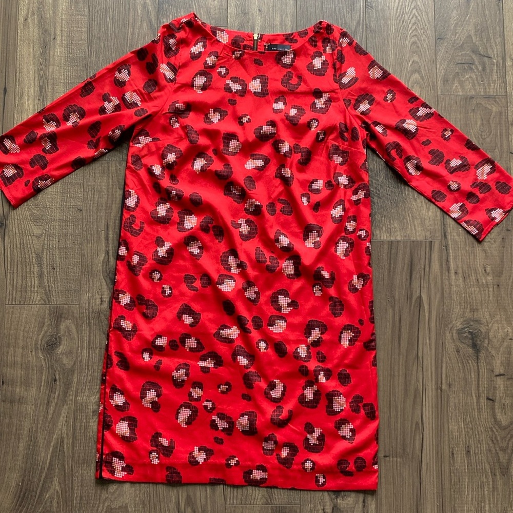 The Limited Red Animal Print Shift Dress